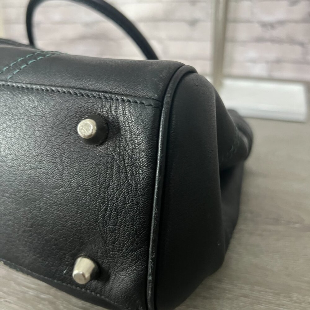 Coach | Vintage Black Leather Hampton Belted Satchel Tote Shoulder-Bag Purse - Picture 3 of 6